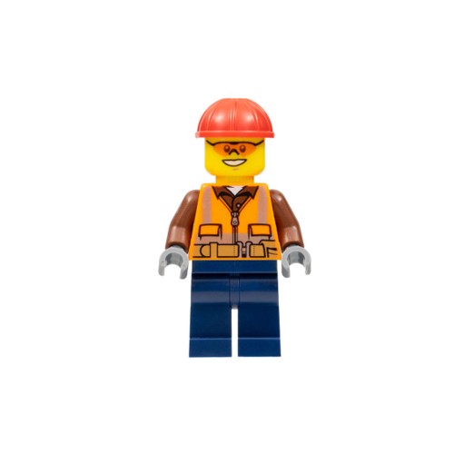 Конструктор LEGO Construction Worker - Male, Orange Sunglasses 1 деталей (cty0584-used)